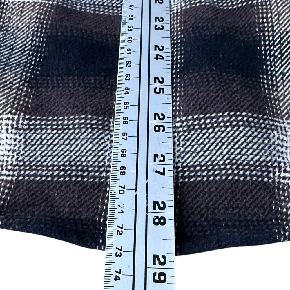 Orvis Heavyweight Flannel Shirt Men’s Small Black Brown Plaid Black Button Thick - Picture 10 of 10